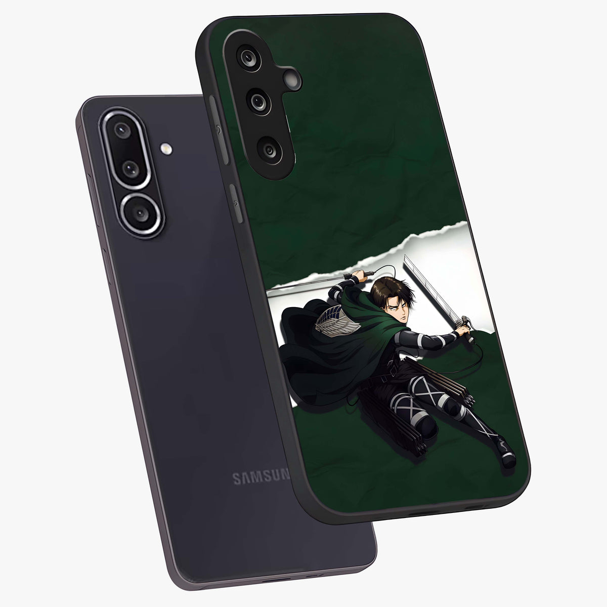 Emerald War Vanguard Glass Case displayed in angled mockup highlighting intense battle inspired design with emerald tone aesthetic.
