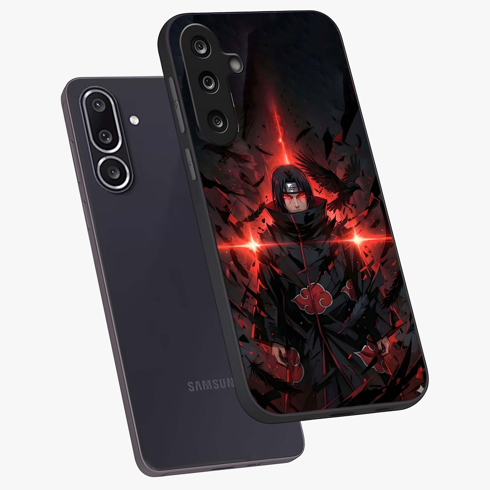 Focused Blade Discipline Glass Case displayed in angled mockup highlighting clean minimal text artwork with modern aesthetic style.