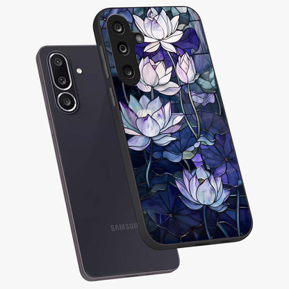 Gloss Petal Rush Glass Case displayed in angled mockup highlighting vibrant petal design with elegant floral aesthetic.