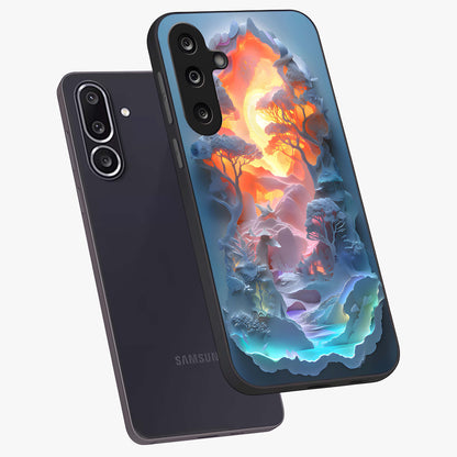 Glow Forest Portal Glass Case displayed in angled mockup highlighting mystical forest design with magical glowing aesthetic.