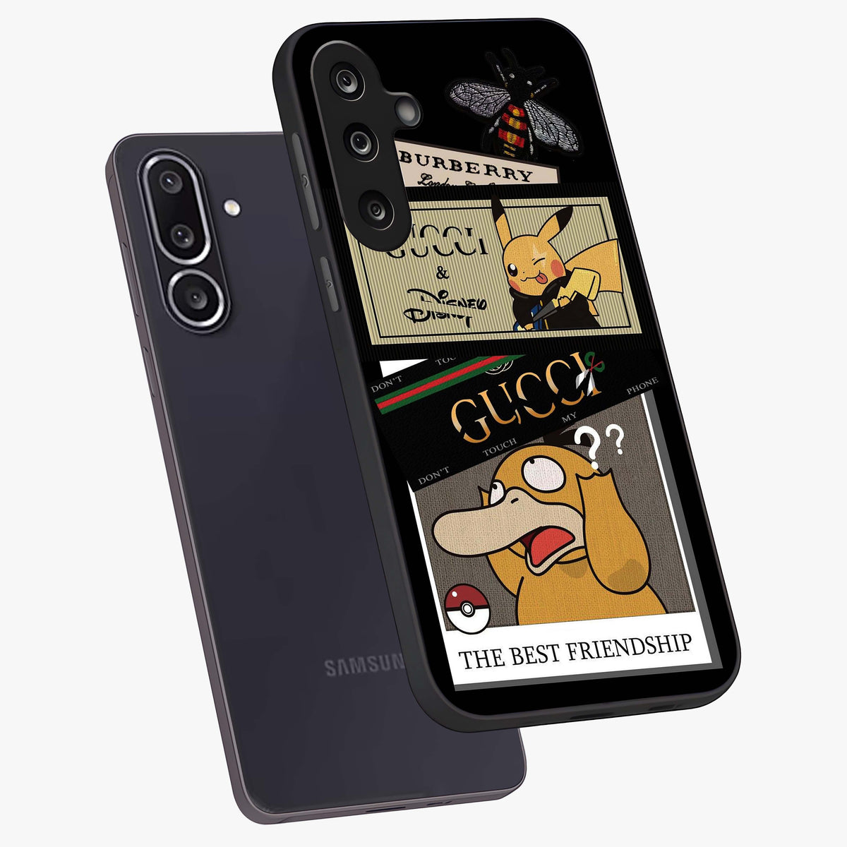 Gucci Play Mashup Glass Case displayed in angled mockup highlighting stylish fashion mashup design with bold aesthetic.