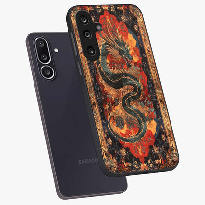 Inferno Dragon Soul Glass Case displayed in angled mockup highlighting powerful dragon illustration with inferno aesthetic.