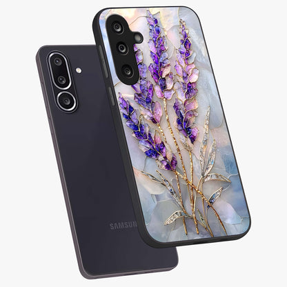 Lavender Dream Glow Glass Case displayed in angled mockup highlighting dreamy purple glow design with soft artistic style.