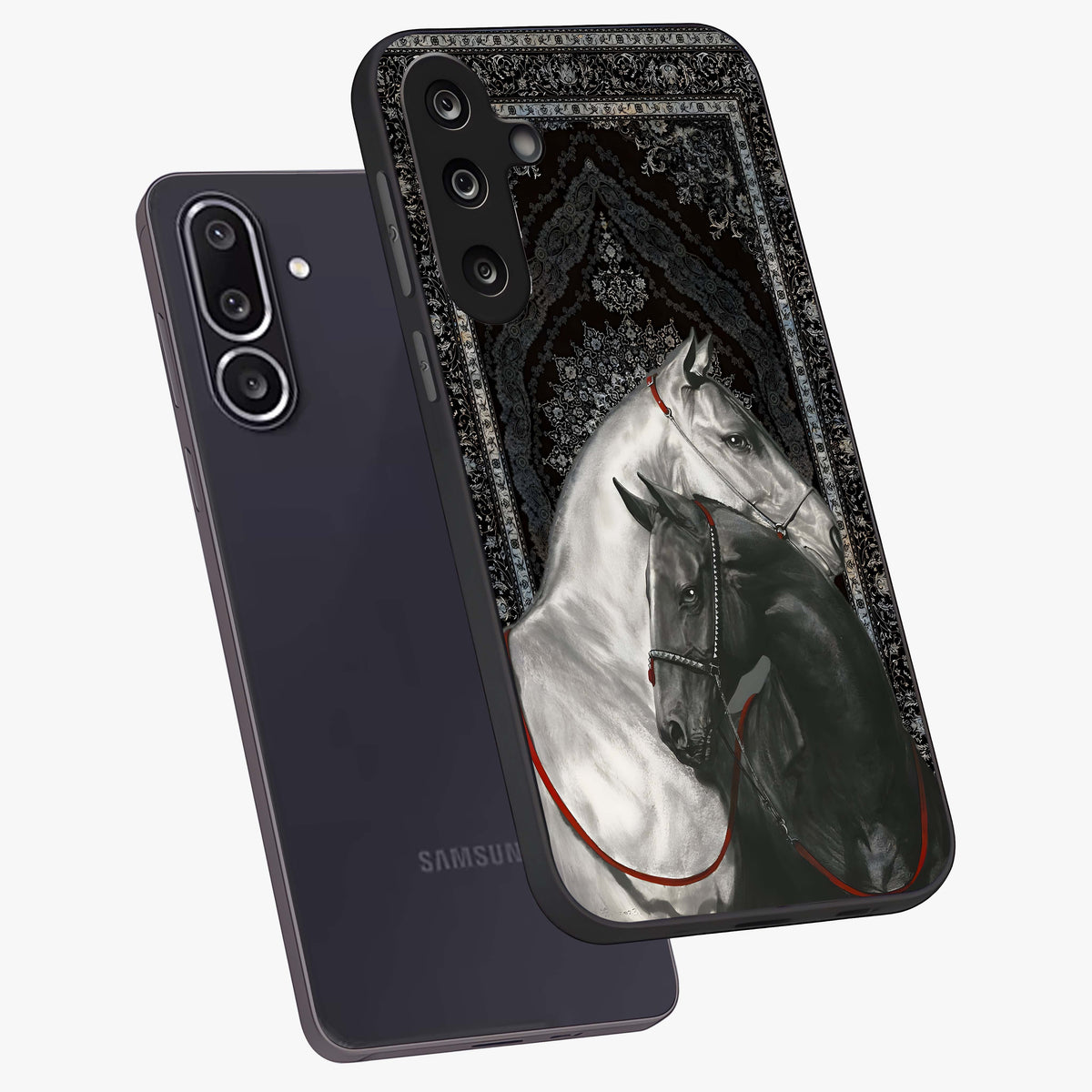 Majestic Ride Legacy Glass Case displayed in angled mockup highlighting sleek vehicle design with bold racing aesthetic.