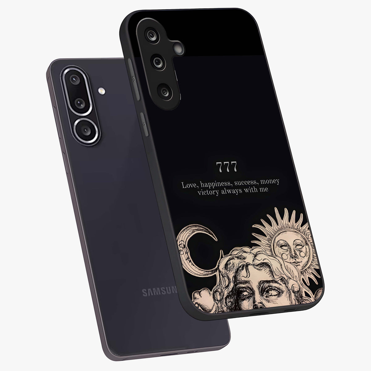Mystic Victory Aura Glass Case displayed in angled mockup highlighting energetic aura design with bold mystical aesthetic.