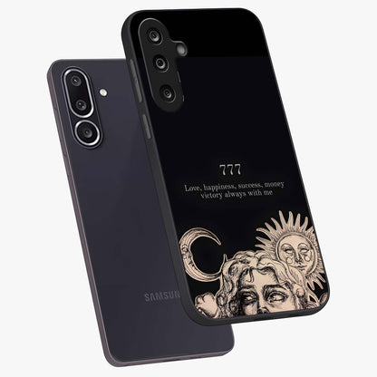 Mystic Victory Aura Glass Case displayed in angled mockup highlighting energetic aura design with bold mystical aesthetic.