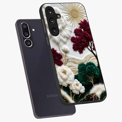Radiant Bloom Elegance Glass Case displayed in angled mockup highlighting graceful floral design with radiant aesthetic style.