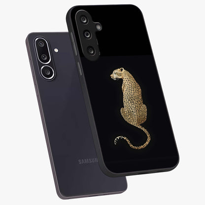 Regal Leopard Glass Case displayed in angled mockup highlighting powerful animal illustration with stylish wild aesthetic.