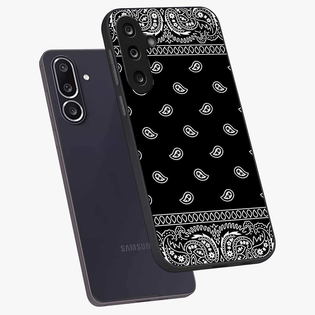 Retro Rebel Threads Glass Case displayed in angled mockup highlighting retro inspired graphic design with rebellious aesthetic.