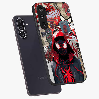 Spider Collage Street Glass Case displayed in angled mockup highlighting dynamic street style collage design with comic aesthetic.