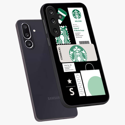 Starbucks Mocha Glass Case displayed in angled mockup highlighting stylish mocha themed design with cozy café aesthetic.