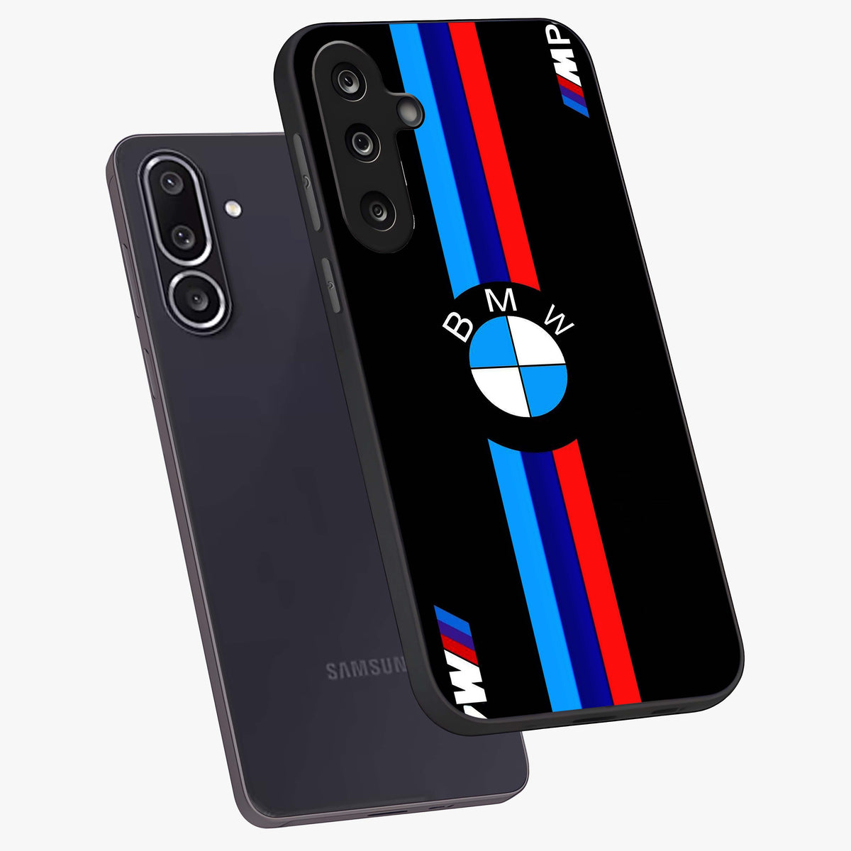 Turbo BMW Beast Glass Case displayed in angled mockup highlighting sleek racing car design with bold automotive aesthetic.