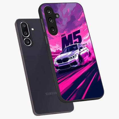 Velocity Drift Pulse Glass Case displayed in angled mockup highlighting dynamic drift design with sporty automotive aesthetic.