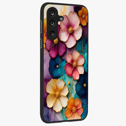 Artlyn Grace Flower Pattern Glass Case upright view showcasing graceful floral artwork with aesthetic botanical style.