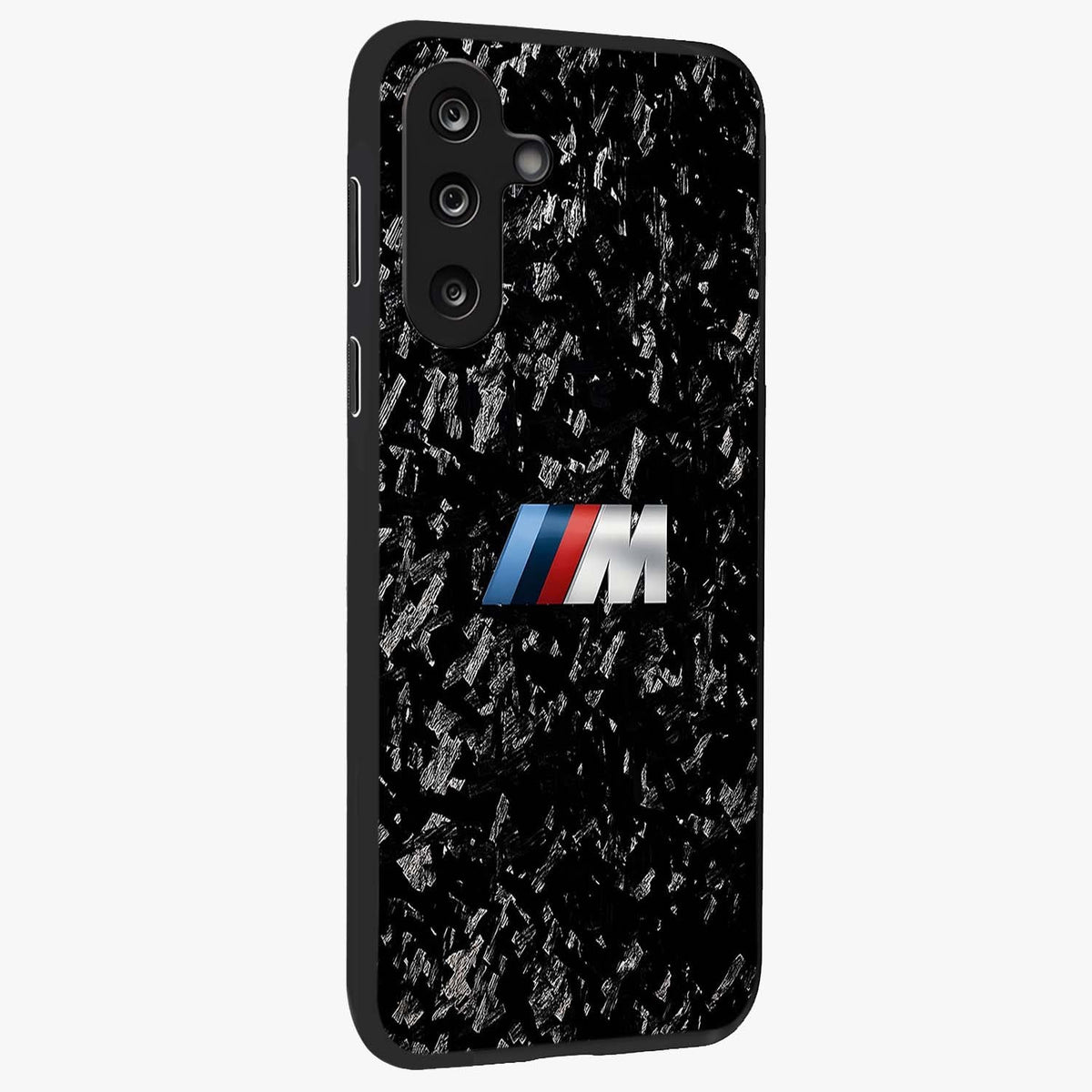Carbon Speed Mark Glass Case upright view showcasing modern carbon speed graphic with bold automotive theme.