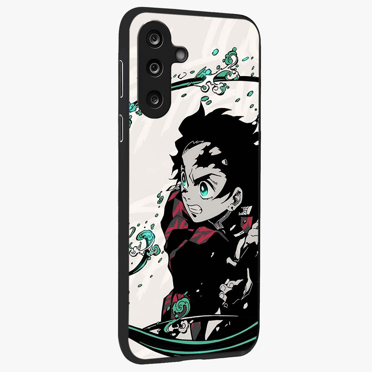 Demon Slayer Glass Case upright view showcasing powerful anime artwork with intense warrior theme.