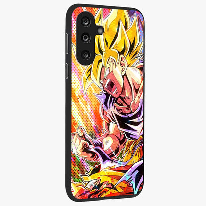 Firing Goku Glass Case upright view showcasing energetic anime artwork with bold warrior theme.