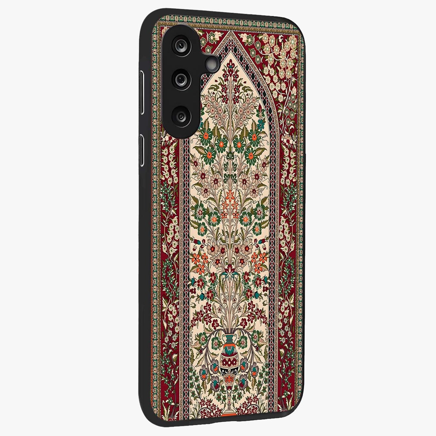 Persian Inspired Glass Case upright view showcasing decorative Persian artwork with rich heritage theme.