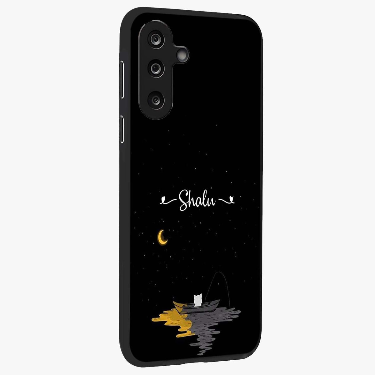 Silent Night Row Glass Case upright view showcasing tranquil night artwork with serene landscape theme.