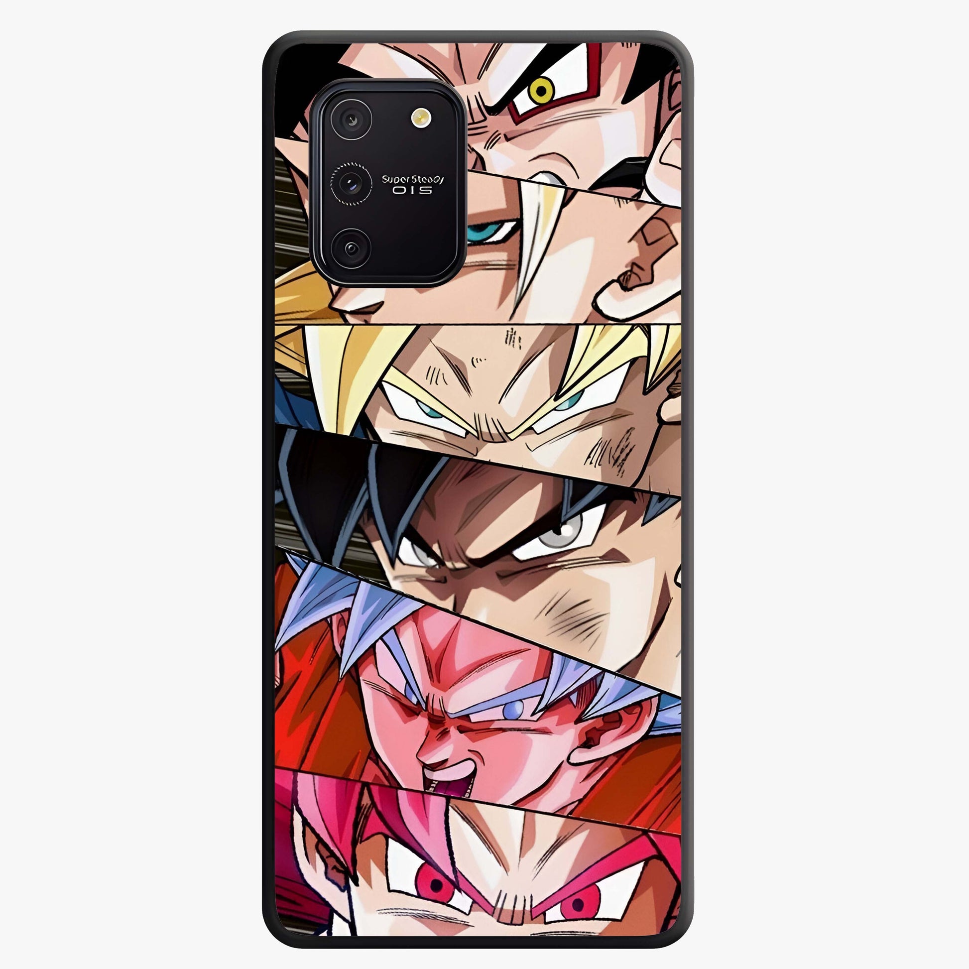 Anime Character Glass Case showing flat back view with vibrant anime artwork and glossy glass finish.