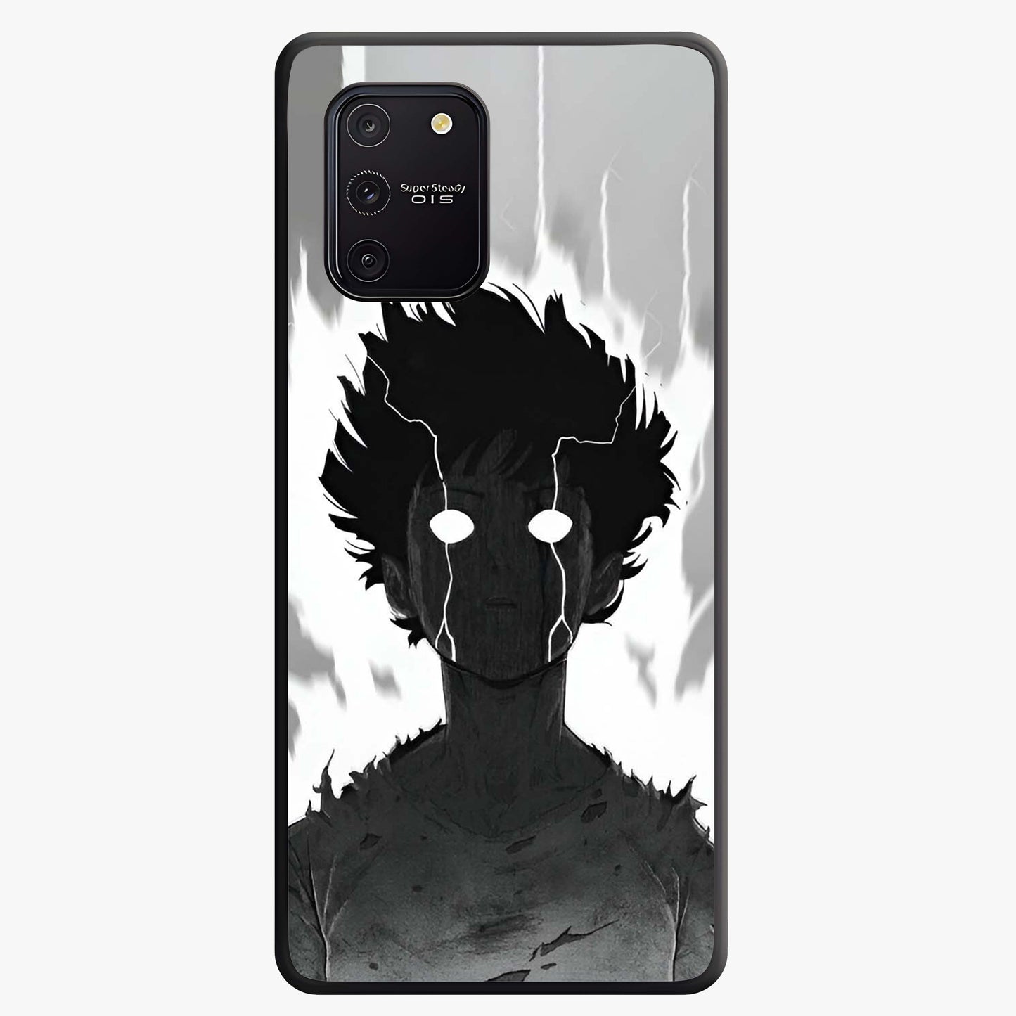 Awakened Inner Rage Glass Case showing flat back view with intense artistic artwork and glossy glass finish.
