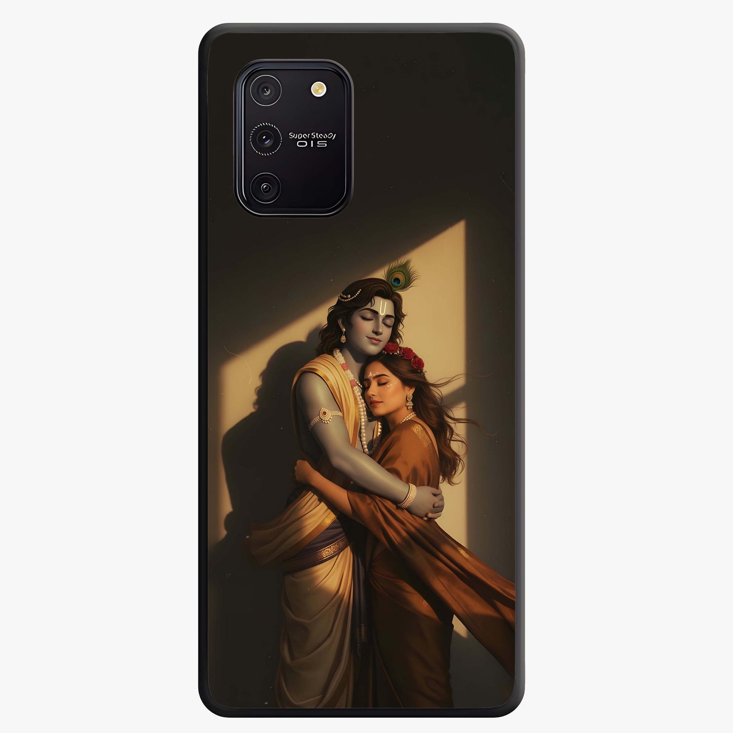 Divine Eternal Love Glass Case showing flat back view with spiritual love themed artwork and glossy glass finish.