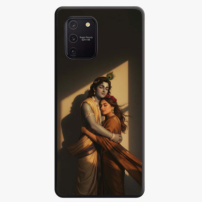 Divine Eternal Love Glass Case showing flat back view with spiritual love themed artwork and glossy glass finish.