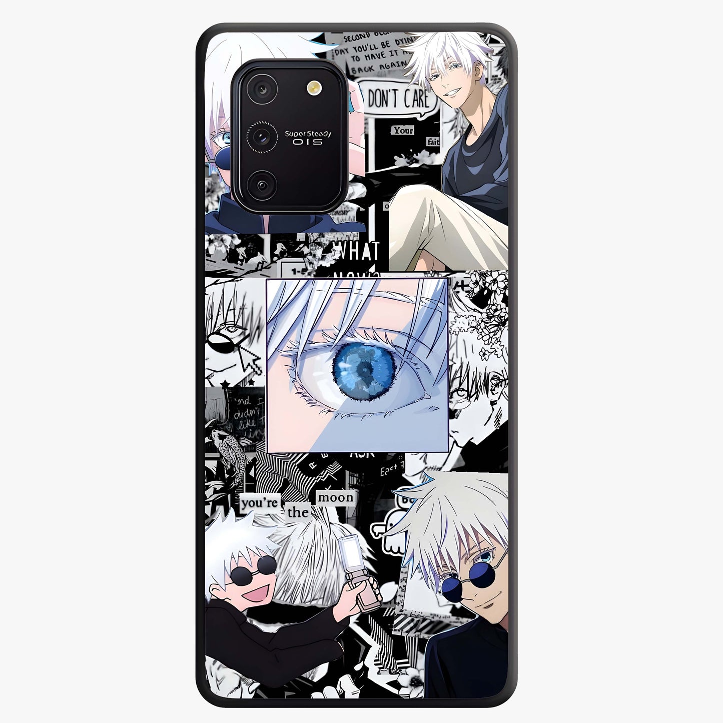 Infinity Sorcerer Chaos Glass Case showing flat back view with mystical sorcerer themed artwork and glossy glass finish.