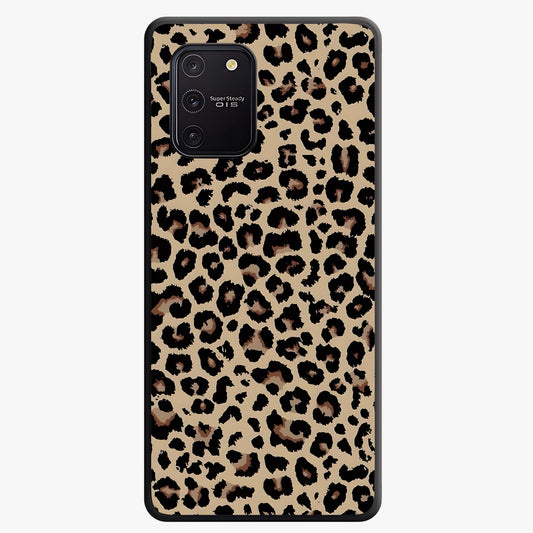 Savage Chic Pattern Glass Case showing flat back view with stylish patterned artwork and glossy glass finish.