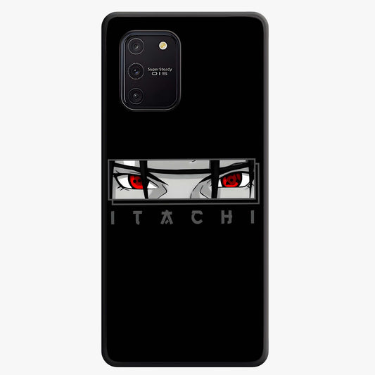 Scarlet Gaze Dominance Glass Case showing flat back view with striking red themed artwork and glossy glass finish.