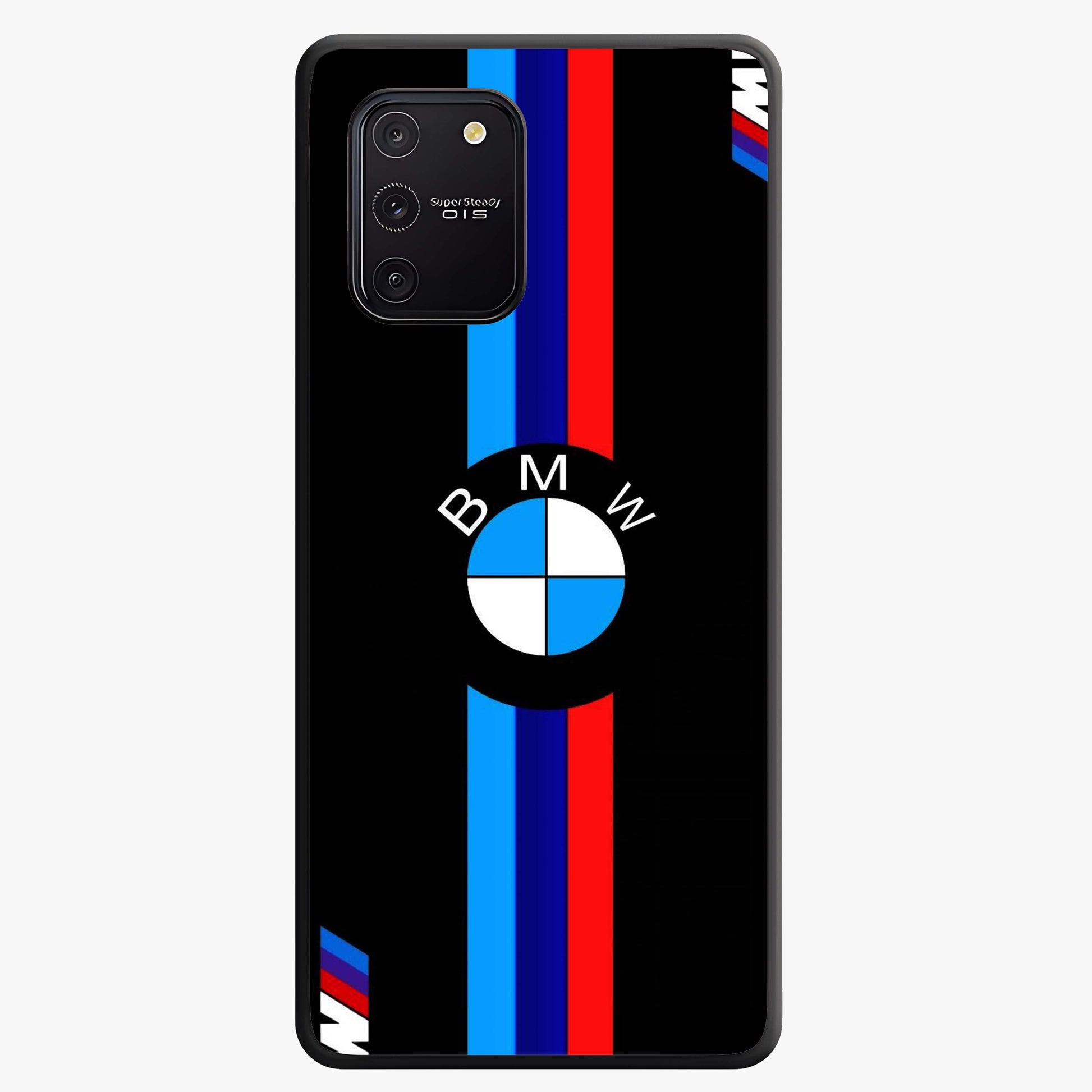 Turbo BMW Beast Glass Case showing flat back view with high performance sports car artwork and glossy glass finish.