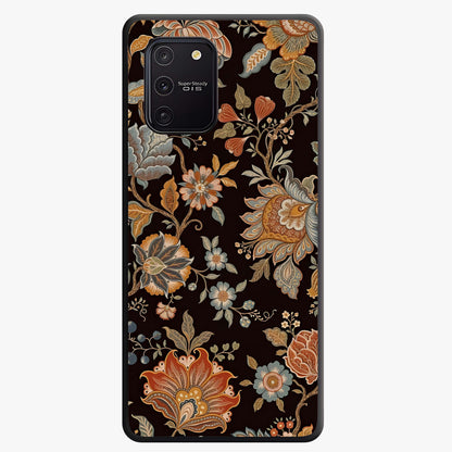 Vintage Floral Dream Glass Case showing flat back view with classic floral artwork and glossy glass finish.