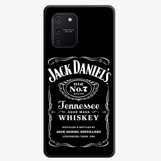 Vintage Whiskey Heritage Glass Case showing flat back view with classic whiskey inspired artwork and glossy glass finish.