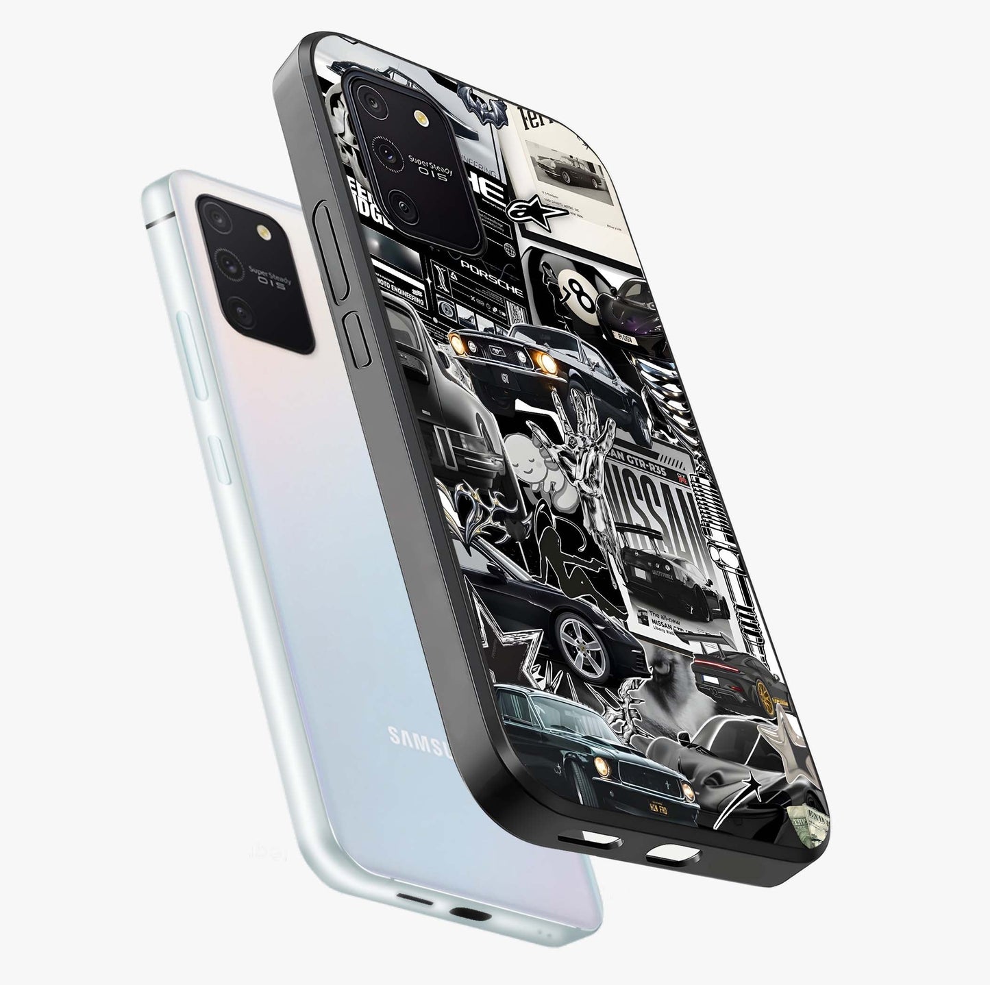 Aesthetic Dark Love Glass Case displayed in angled mockup highlighting moody aesthetic design and bold love theme.