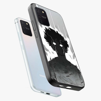 Awakened Inner Rage Glass Case displayed in angled mockup highlighting powerful graphic design and bold artistic theme.