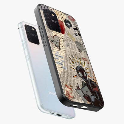 City Dream Sketch Glass Case displayed in angled mockup highlighting minimal city illustration with aesthetic sketch style.