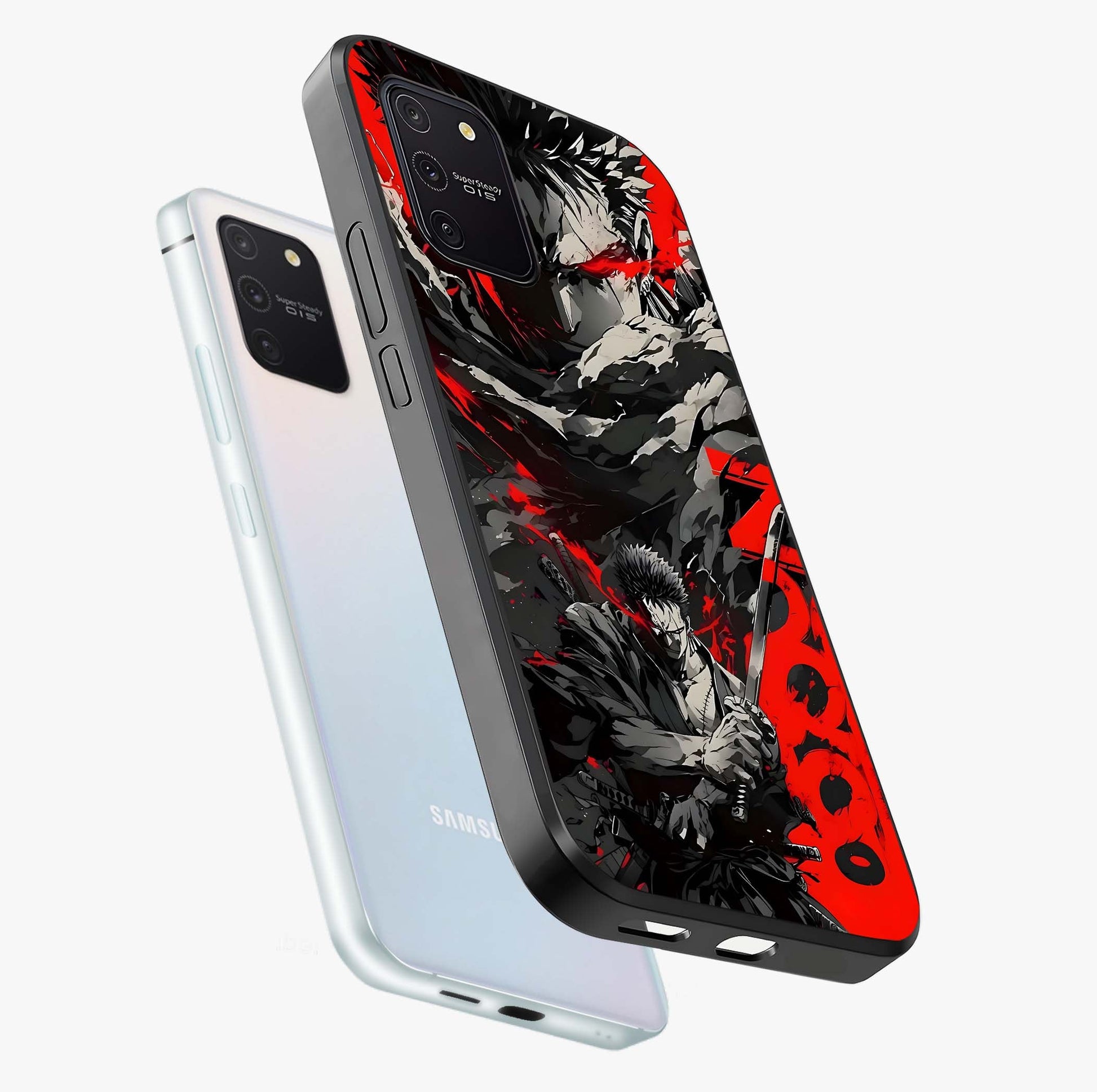 Demon Sword Resolve Glass Case displayed in angled mockup highlighting powerful demon sword illustration with dark fantasy aesthetic.