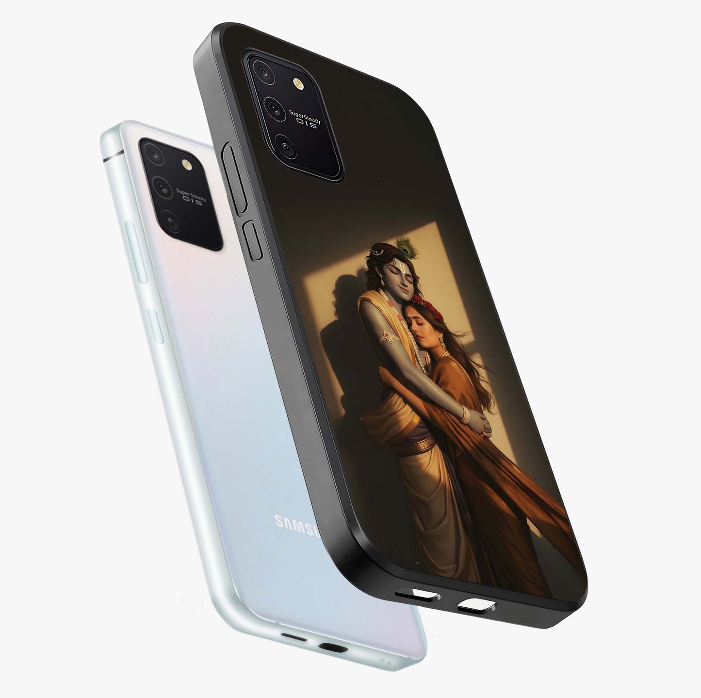 Divine Eternal Love Glass Case displayed in angled mockup highlighting elegant divine inspired design with peaceful aesthetic.
