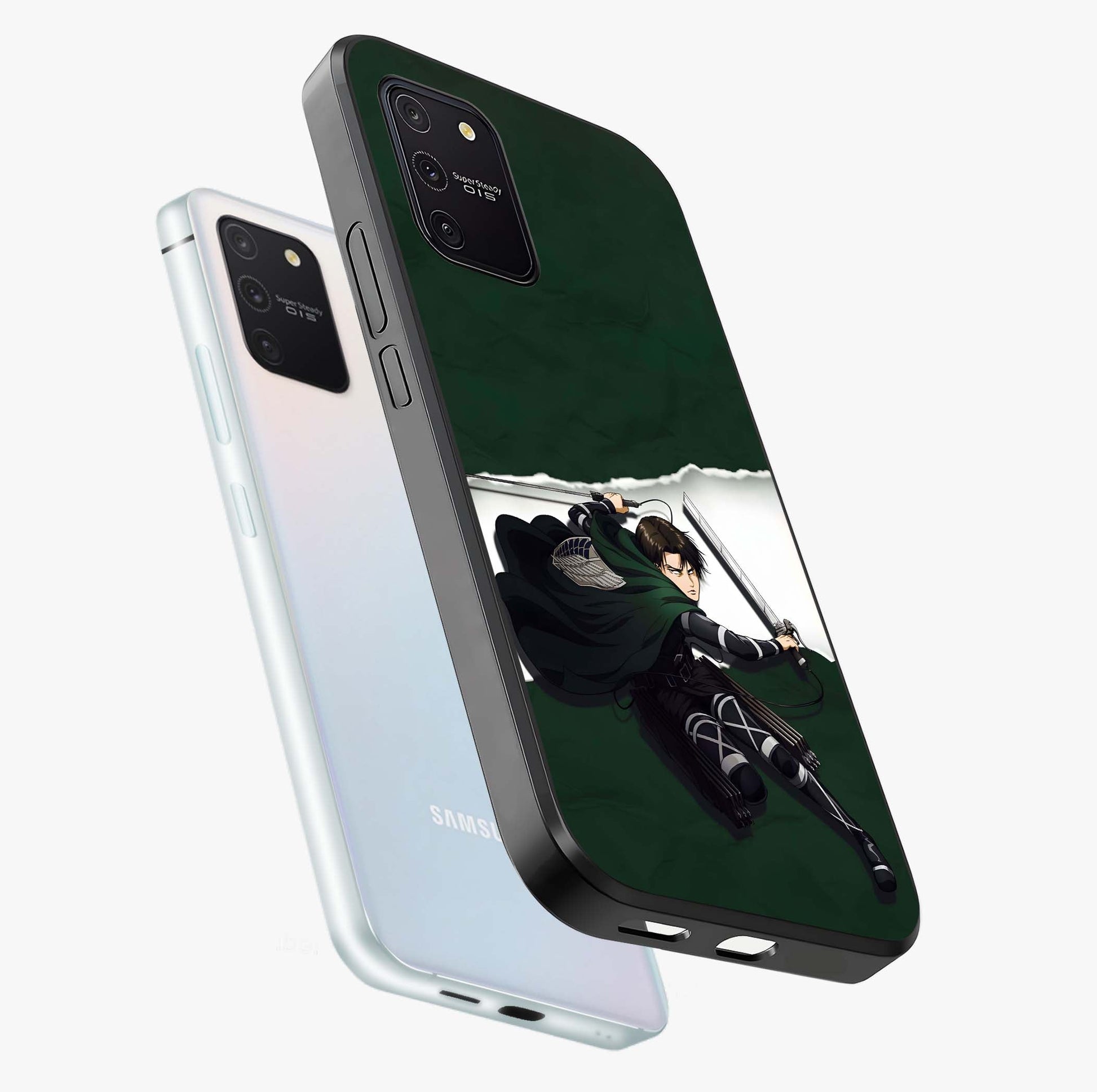 Emerald War Vanguard Glass Case displayed in angled mockup highlighting intense battle inspired design with emerald tone aesthetic.