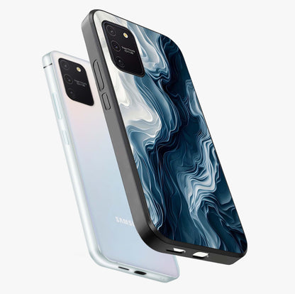 Ethereal Paper Marble Glass Case displayed in angled mockup highlighting elegant marble pattern with modern aesthetic style.