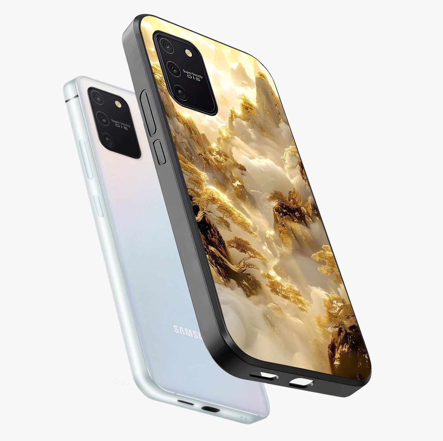 Gates Of Illumination Glass Case displayed in angled mockup highlighting radiant portal inspired design with fantasy aesthetic.