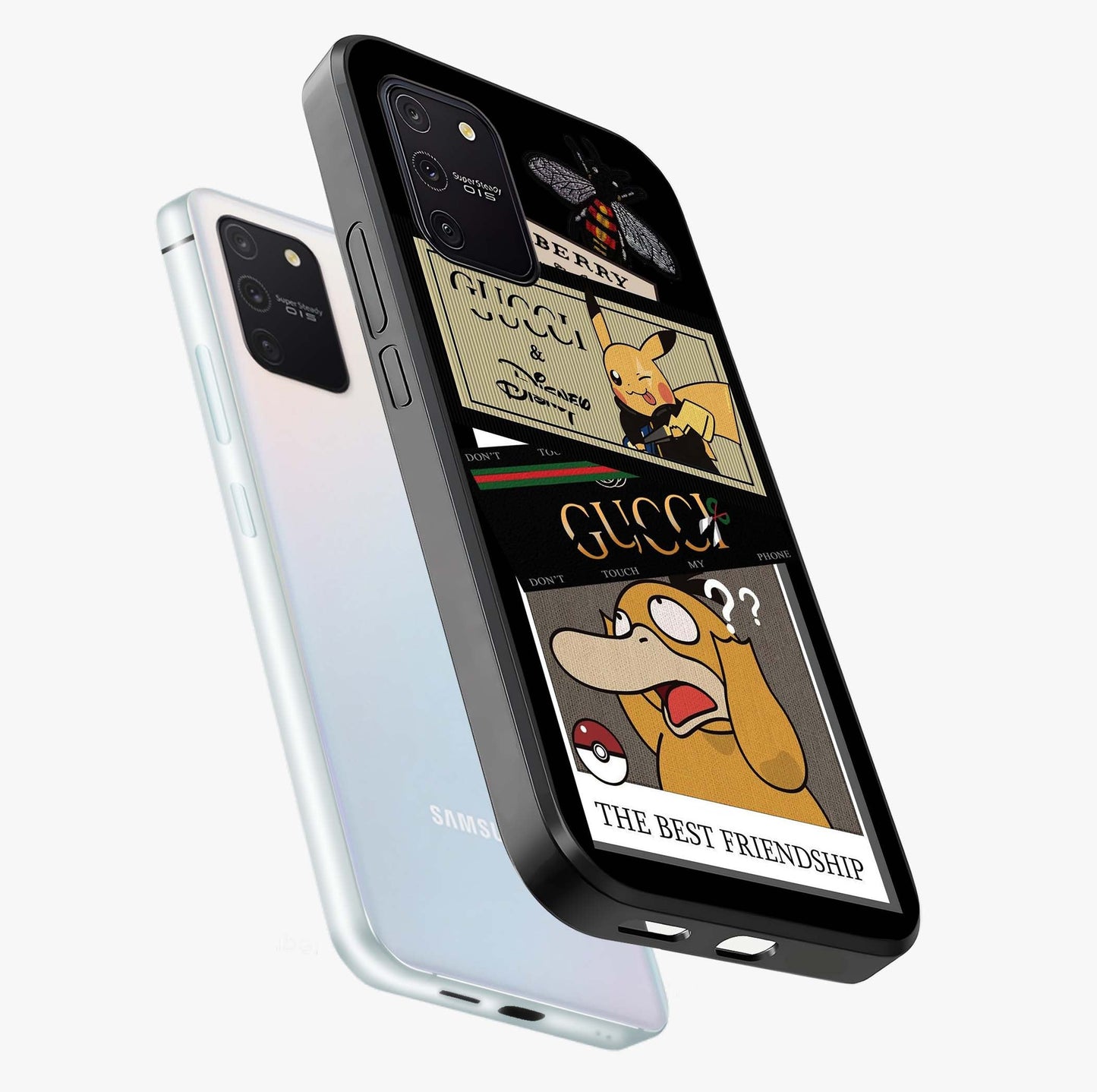 Gucci Play Mashup Glass Case displayed in angled mockup highlighting stylish fashion mashup design with bold aesthetic.
