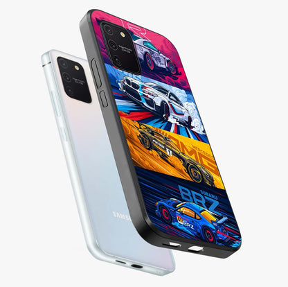 JDM Sports Car Glass Case displayed in angled mockup highlighting sleek Japanese racing car design with automotive aesthetic.