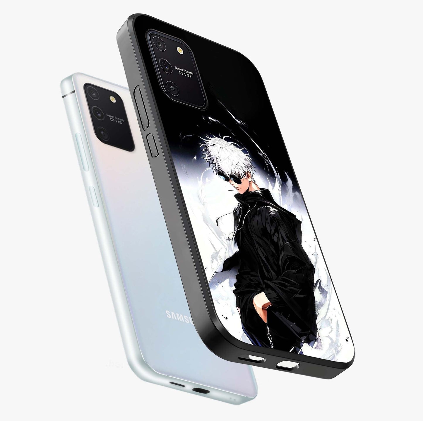 Limitless Shadow King Glass Case displayed in angled mockup highlighting dramatic dark hero design with intense aesthetic.