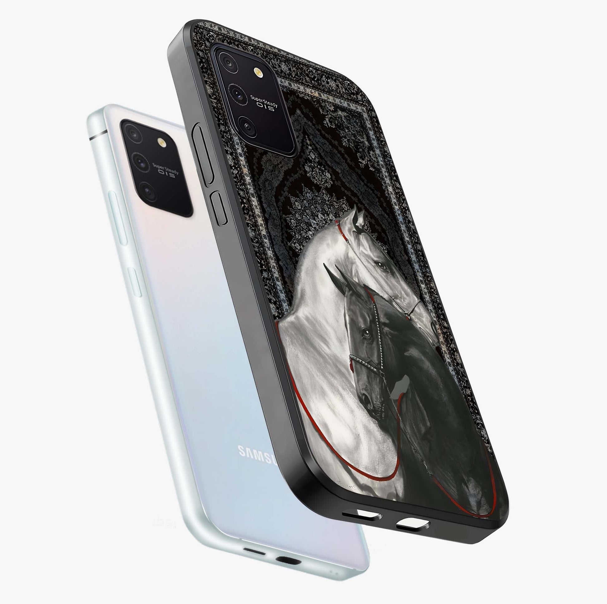 Majestic Ride Legacy Glass Case displayed in angled mockup highlighting sleek vehicle design with bold racing aesthetic.