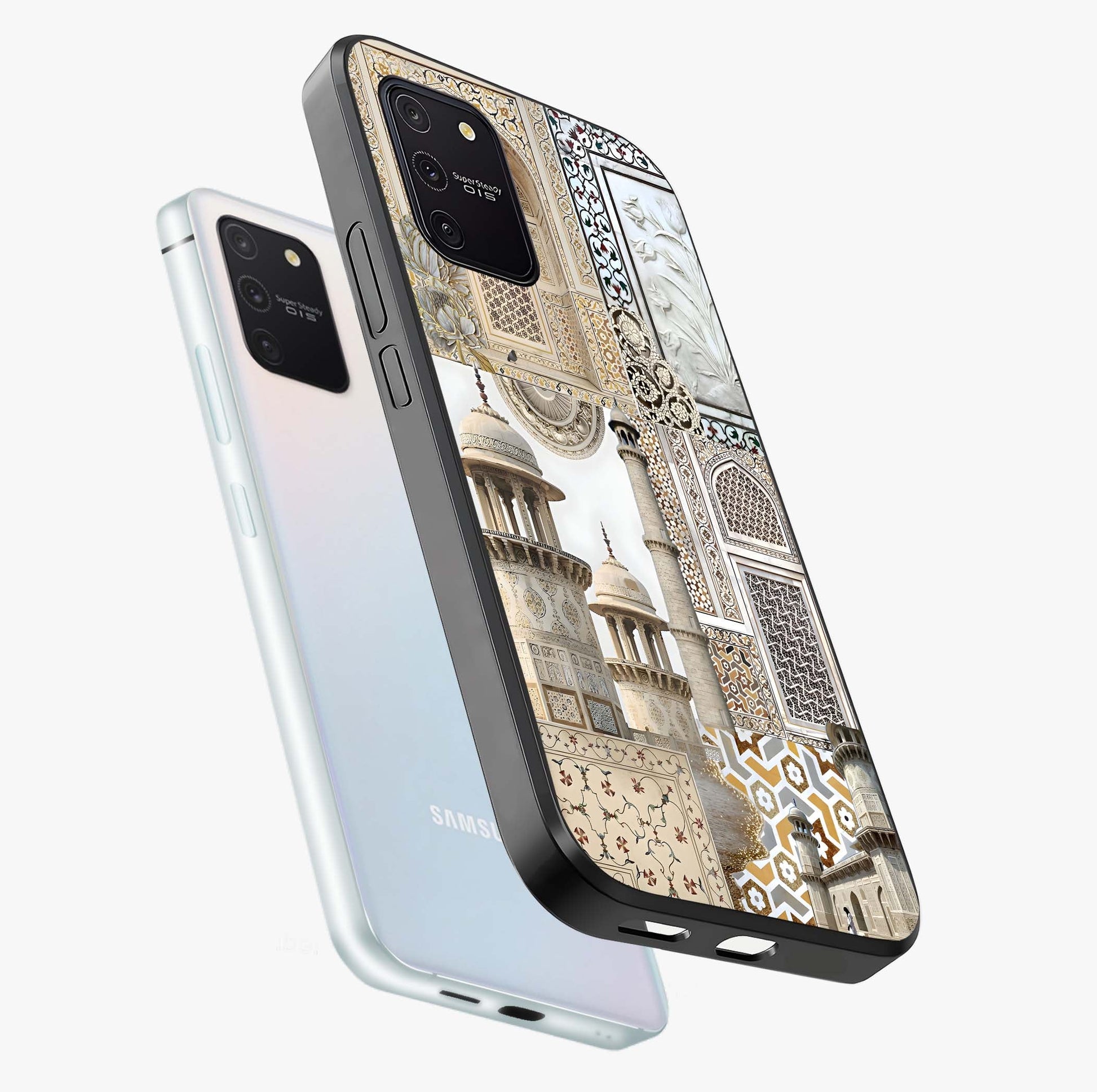 Mughal Marble Legacy Glass Case displayed in angled mockup highlighting elegant heritage marble artwork with royal aesthetic.