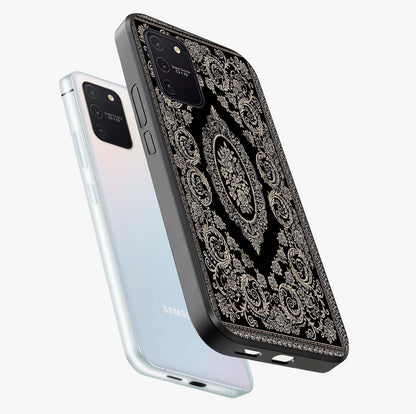 Noir Bloom Elegance Glass Case displayed in angled mockup highlighting refined flower design with stylish noir aesthetic.
