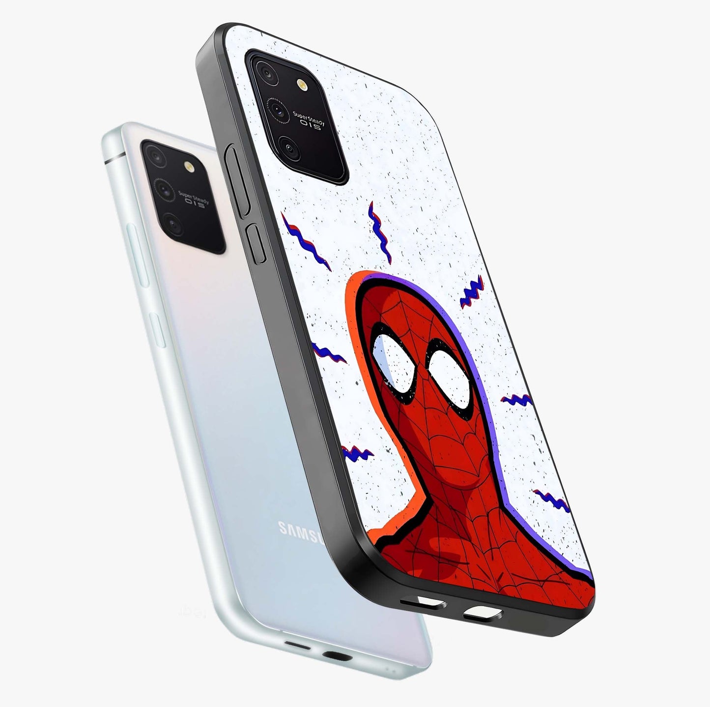 Omg Spiderman Glass Case displayed in angled mockup highlighting dynamic hero illustration with action comic aesthetic.