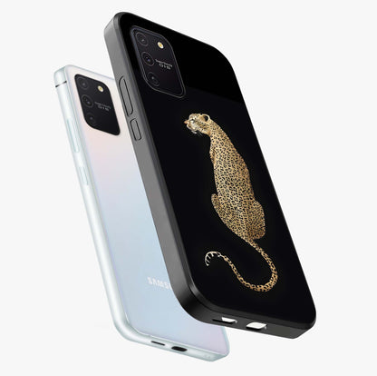 Regal Leopard Glass Case displayed in angled mockup highlighting powerful animal illustration with stylish wild aesthetic.