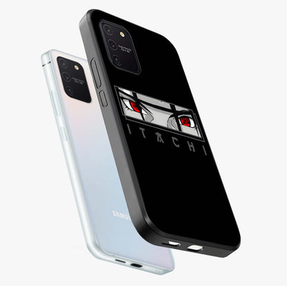 Scarlet Gaze Dominance Glass Case displayed in angled mockup highlighting intense visual design with bold scarlet aesthetic.